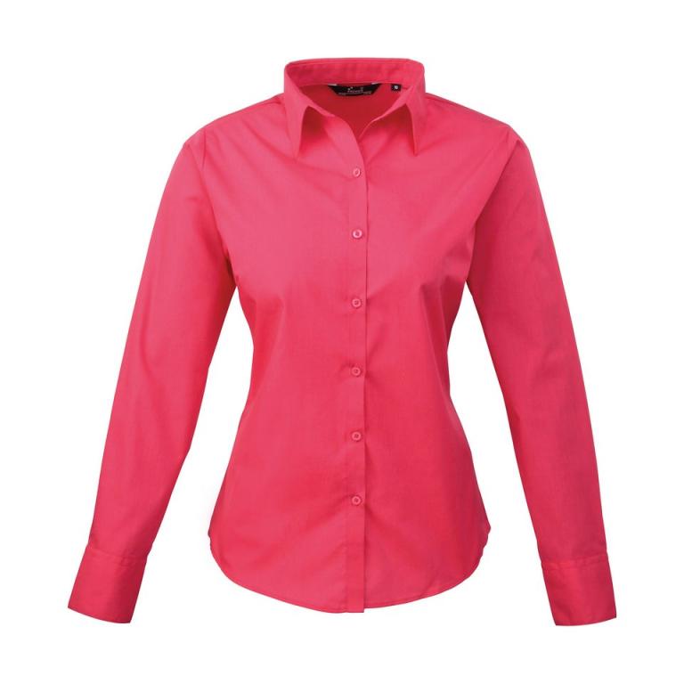 Women's poplin long sleeve blouse Hot Pink