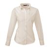 Women's poplin long sleeve blouse Natural