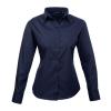 Women's poplin long sleeve blouse Navy