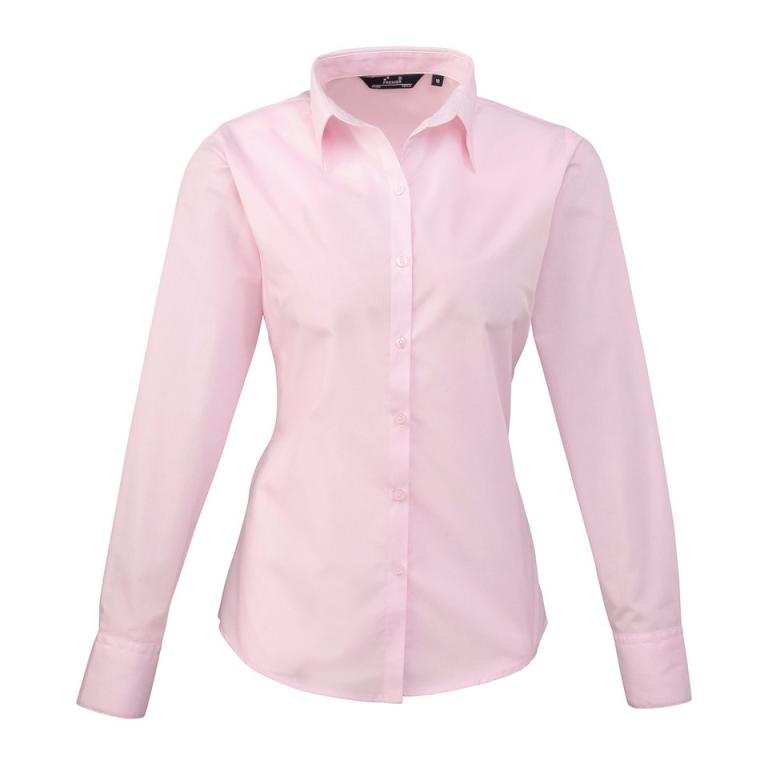 Women's poplin long sleeve blouse Pink