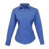 Women's poplin long sleeve blouse Royal