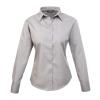 Women's poplin long sleeve blouse Silver