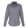 Women's poplin long sleeve blouse Steel