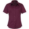 Women's short sleeve poplin blouse Aubergine