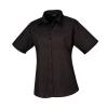 Women's short sleeve poplin blouse Black