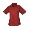 Women's short sleeve poplin blouse Burgundy