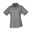 Women's short sleeve poplin blouse Dark Grey