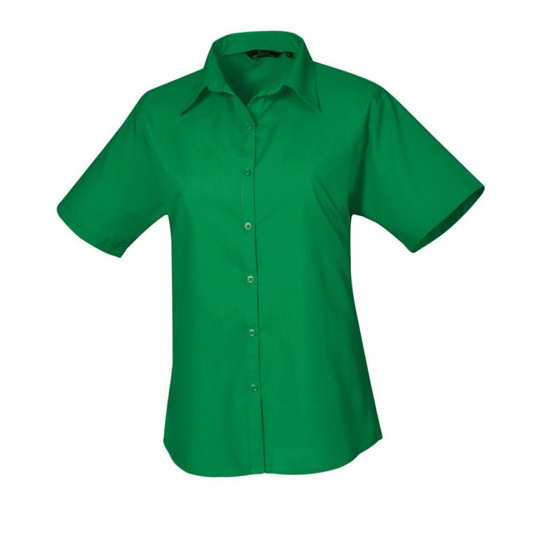 Women's short sleeve poplin blouse Emerald