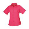 Women's short sleeve poplin blouse Hot Pink