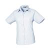 Women's short sleeve poplin blouse Light Blue