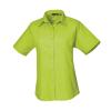 Women's short sleeve poplin blouse Lime