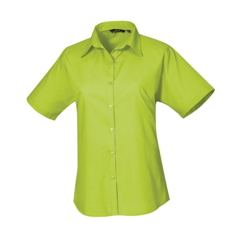 Women's short sleeve poplin blouse Lime