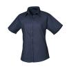 Women's short sleeve poplin blouse Navy