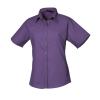 Women's short sleeve poplin blouse Purple