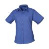 Women's short sleeve poplin blouse Royal