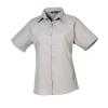 Women's short sleeve poplin blouse Silver