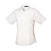 Women's short sleeve poplin blouse White