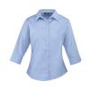 Women's ¾ sleeve poplin blouse Mid Blue