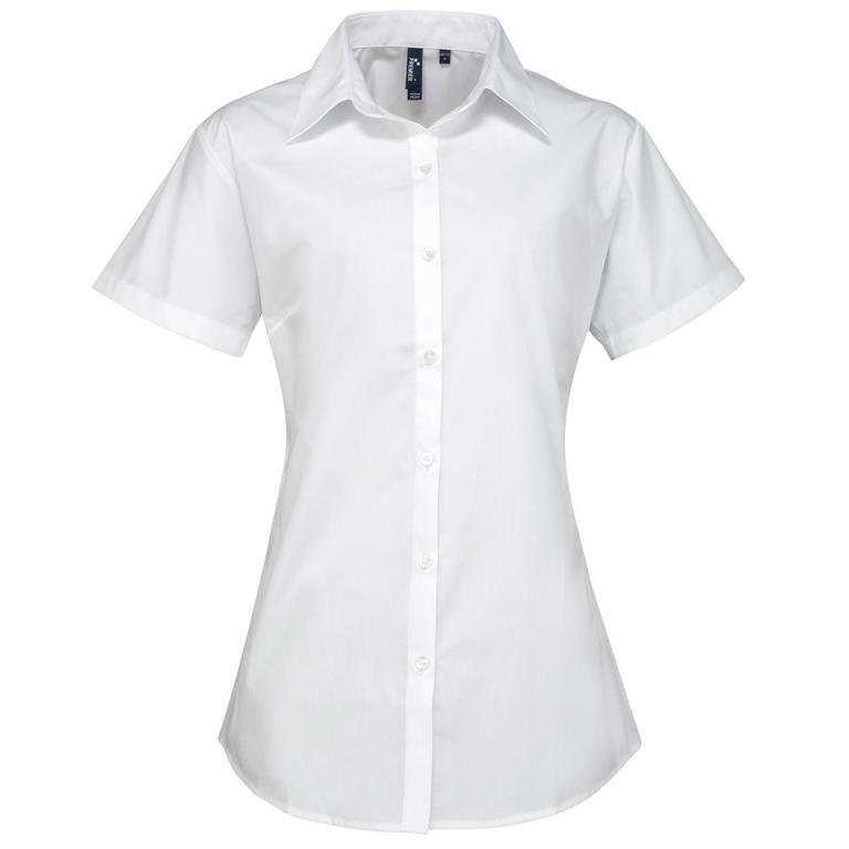 Women's supreme poplin short sleeve shirt White