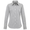 Women's Microcheck (Gingham) long sleeve cotton shirt Black/White