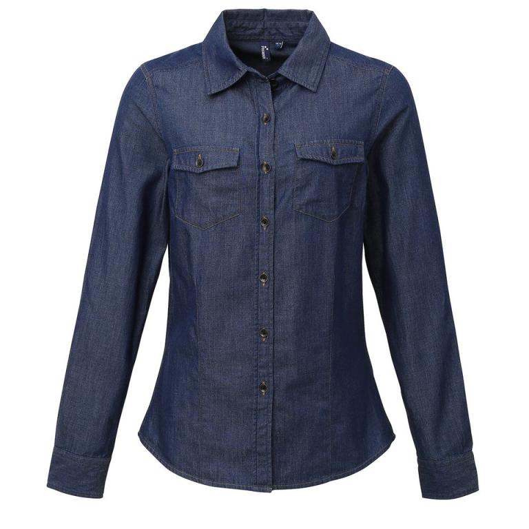 Women's jeans stitch denim shirt Indigo Denim