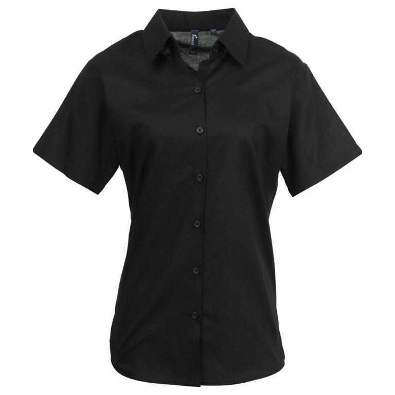 Women's signature Oxford short sleeve shirt Black