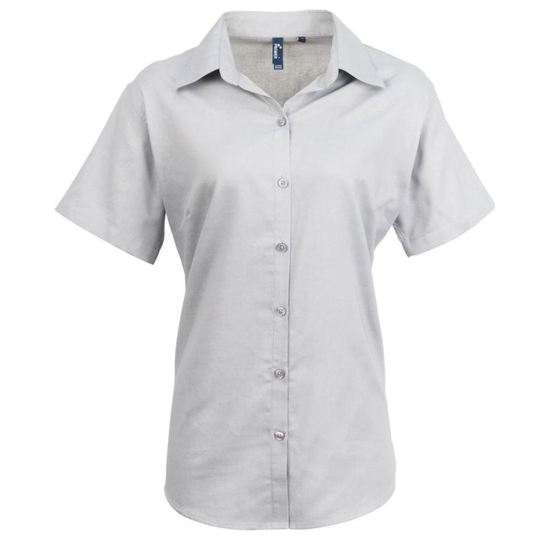 Women's signature Oxford short sleeve shirt Silver