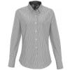 Women's cotton-rich Oxford stripes blouse White/Grey