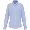 Women's cotton-rich Oxford stripes blouse White/Light Blue