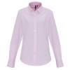 Women's cotton-rich Oxford stripes blouse White/Pink