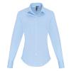 Women's stretch fit cotton poplin long sleeve blouse Pale Blue