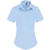 Women's stretch fit cotton poplin short sleeve blouse Pale Blue