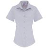 Women's stretch fit cotton poplin short sleeve blouse Silver