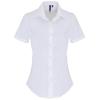 Women's stretch fit cotton poplin short sleeve blouse White