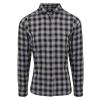 Women's Mulligan check cotton long sleeve shirt Steel/Black