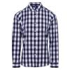 Women's Mulligan check cotton long sleeve shirt White/Navy