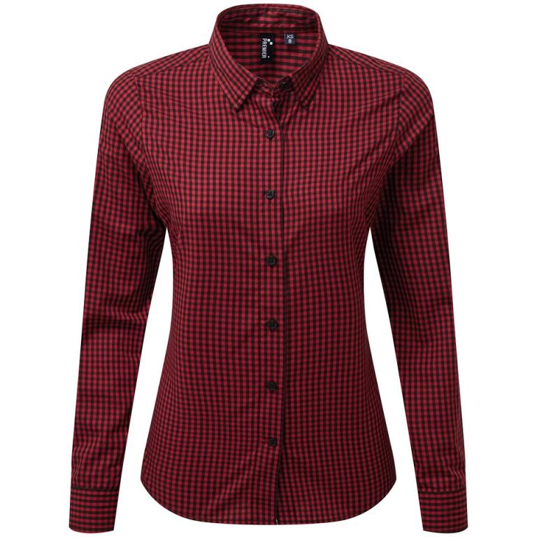 Women's Maxton check long sleeve shirt Black/Red