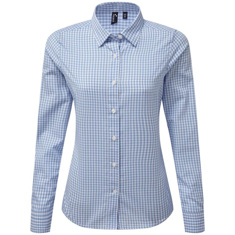 Women's Maxton check long sleeve shirt Light Blue/White