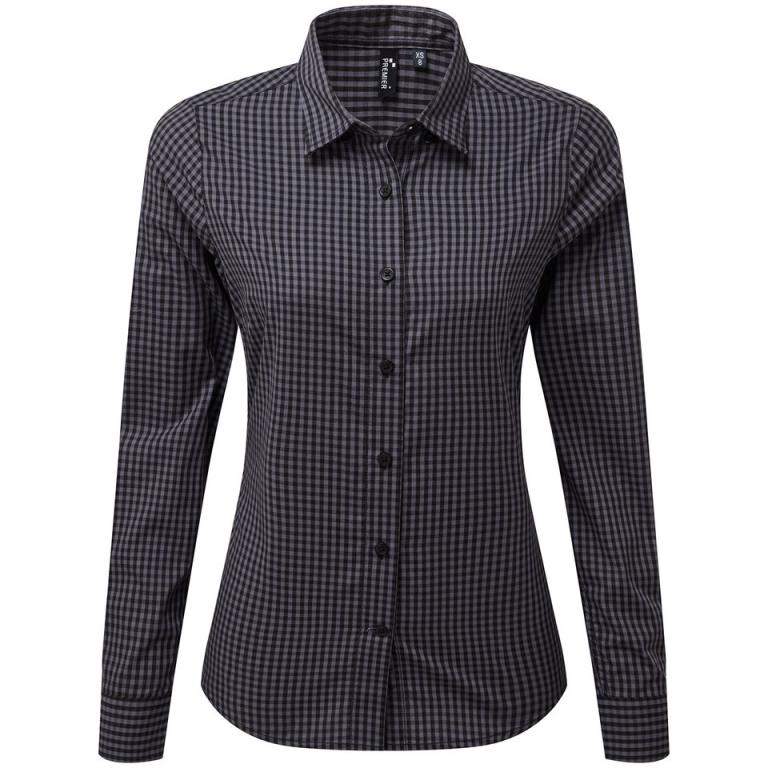 Women's Maxton check long sleeve shirt Steel/Black