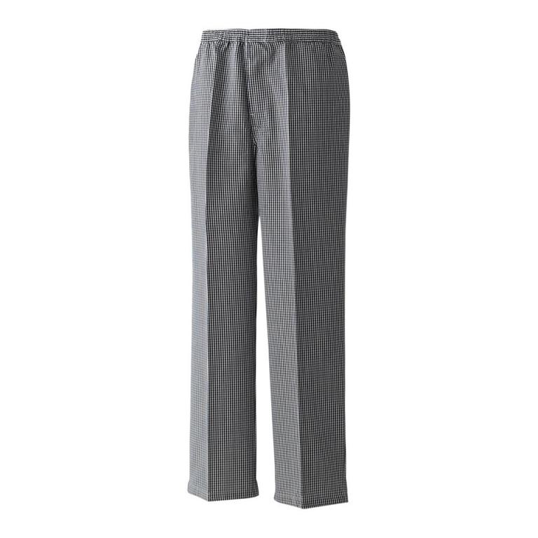 Pull-on chef’s trousers Black/White Check