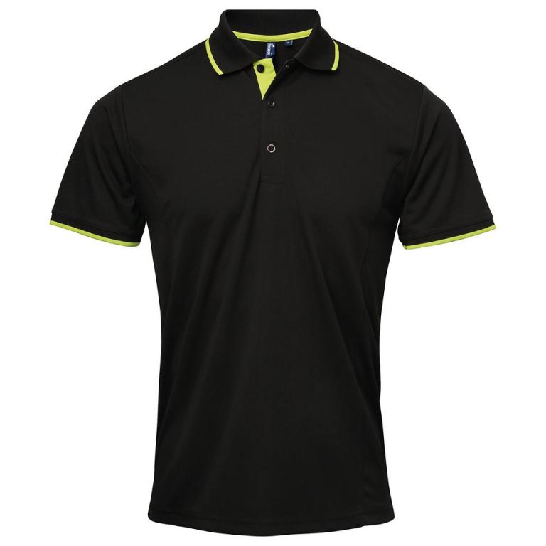 Contrast Coolchecker® polo Black/Lime