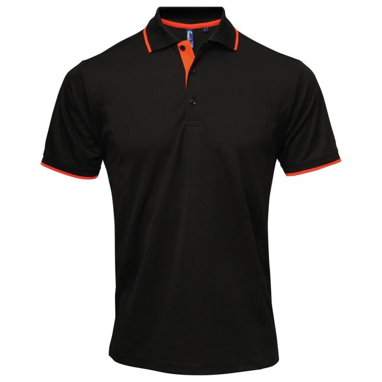 Contrast Coolchecker® polo Black/Orange