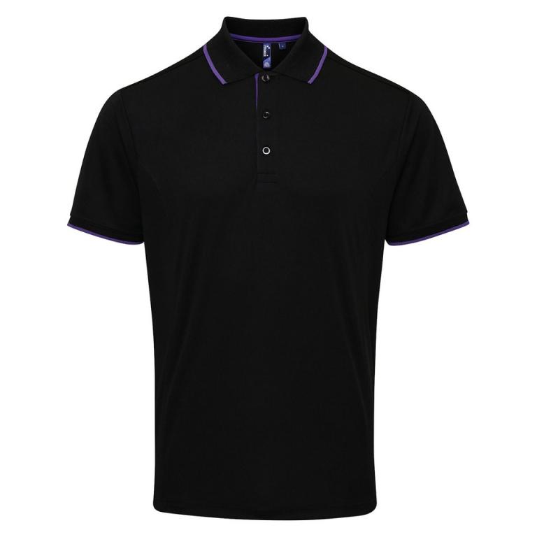 Contrast Coolchecker® polo Black/Purple