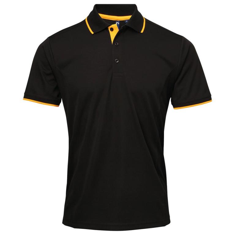 Contrast Coolchecker® polo Black/Sunflower