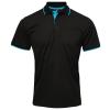 Contrast Coolchecker® polo Black/Turquoise