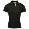 Women's contrast Coolchecker® polo Black/Lime