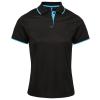 Women's contrast Coolchecker® polo Black/Turquoise