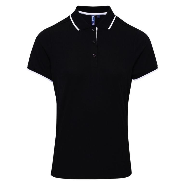 Women's contrast Coolchecker® polo Black/White