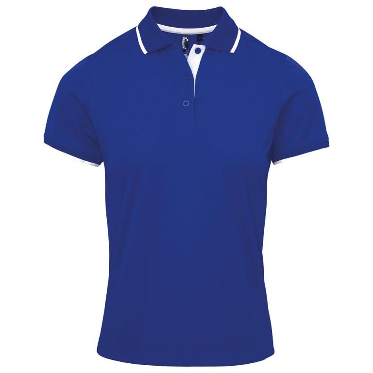 Women's contrast Coolchecker® polo Royal/White