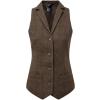 Women's herringbone waistcoat Brown Check